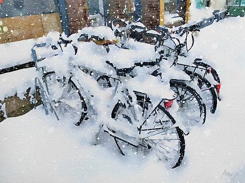 Fietsen in de Niersstraat Gennep