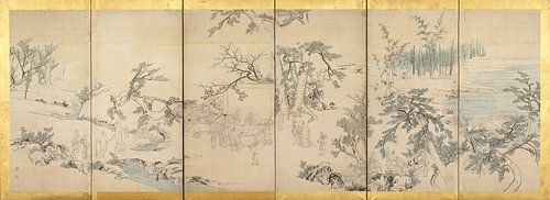 Maruyama Okyo - Literaire bijeenkomst in het Orchideeënpaviljoen