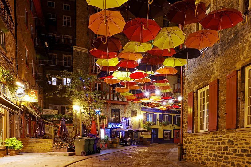 Romantic alley in Quebec City by Reinhard  Pantke