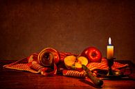 Still life: Apples with candle by Carola Schellekens thumbnail