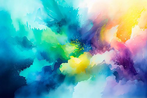 Abstract and Colourful Watercolour Painting