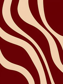 Burgundy Waves Across Cream by Mosaic Dialogue