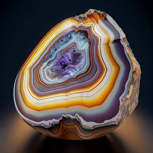 Portret van een Agaat Edelsteen Illustratie