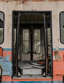 Abandoned Tram: Open Doors of Old, Abandoned Tram by Melvin Meijer
