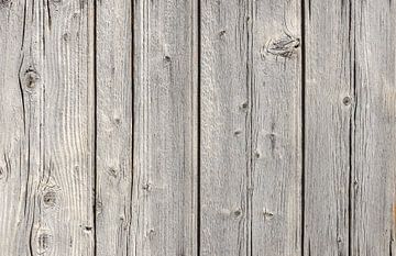 Oude grijze verweerde houten planken achtergrond textuur van Alex Winter