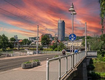 Stadspanorama van Jena Oost-Duitsland van Animaflora PicsStock