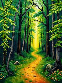 Verzauberter Waldpfad: Eine Reise durch die Smaragdwälder von Artistic