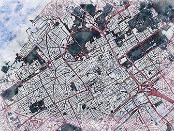 Carte de Den Haag avec le style 'White Winter' sur Maporia