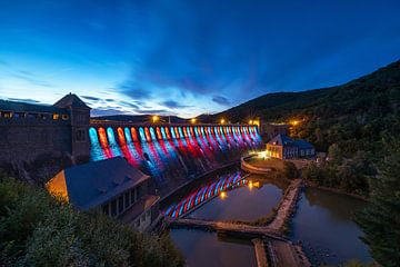 Eder dam with lighting