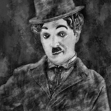 Porträt von Charlie Chaplin (Zeichnung)