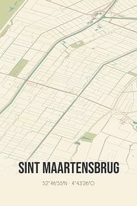 Vintage landkaart van Sint Maartensbrug (Noord-Holland) van Rezona