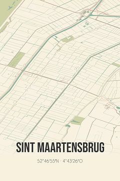 Vieille carte de Sint Maartensbrug (Hollande du Nord) sur Rezona