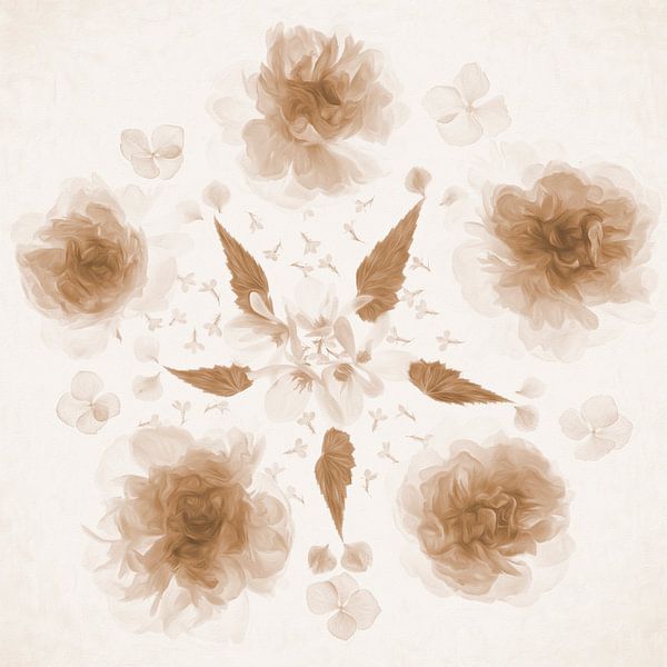 Fleurs du jardin composées en couronne par Francis Dost