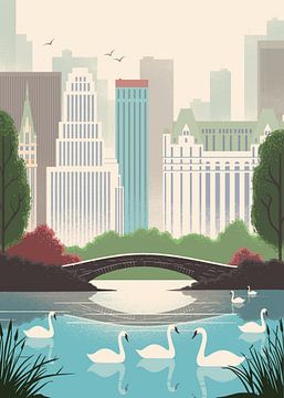 Central Park in New York van Eduard Broekhuijsen