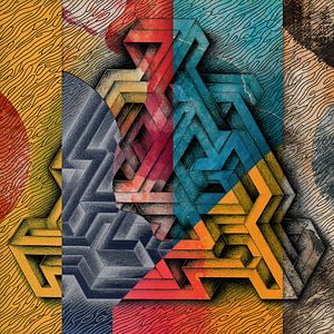 Geometrische Illusion in Farben