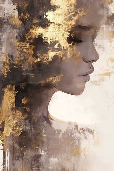 Femme avec tons de terre | Femme avec tons de terre et or par Caprices d'Art