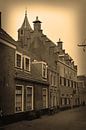 Alkmaar Noord-Holland Binnenstad Sepia Nederland van Hendrik-Jan Kornelis thumbnail