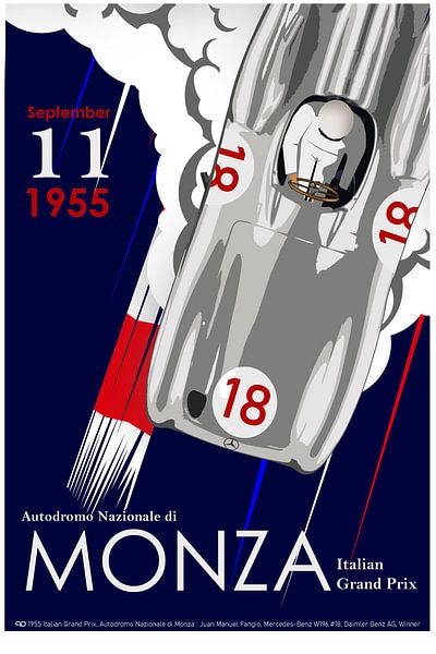 mercedes autodromo nationale di monza 1955 by Ernst Schilperoord