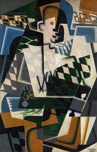 Harlekin mit Gitarre (1917) von Juan Gris