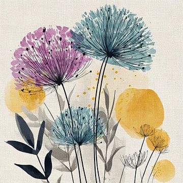 Bloemen schilderij | Bloemen kleuren van I ❤ Bloemen