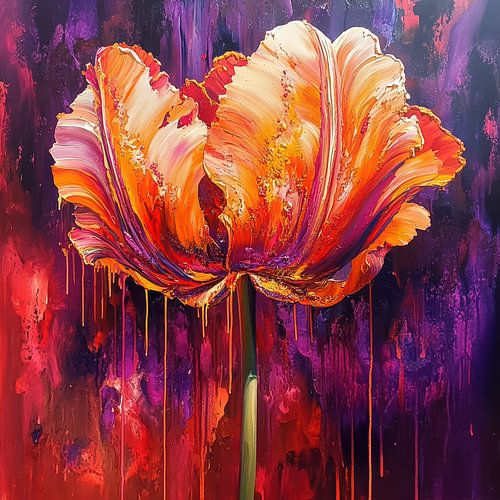 Abstrakte Tulpe farbenfroh und modern