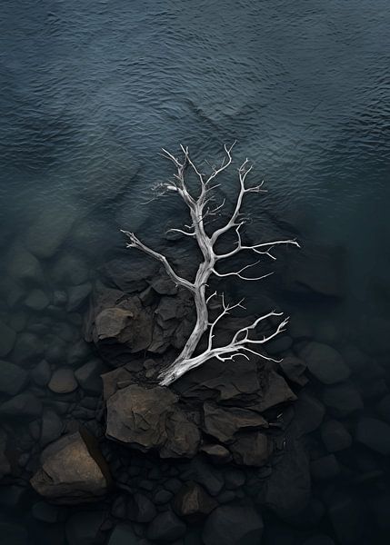 Bois flotté dans la mer par Stephanie Lenk - Feldmeth