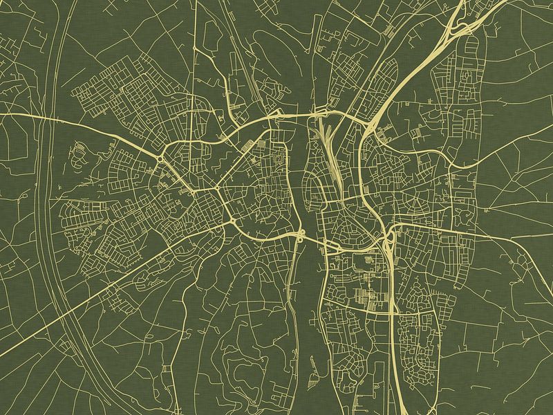 Kaart van Maastricht in Groen Goud van De Kaartenwinkel