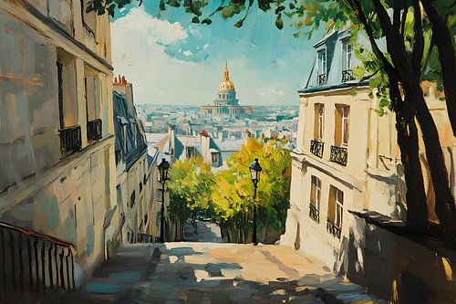 Uitzicht van Montmartre naar de Invalides