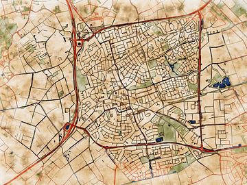 Map of Uden with the style 'Serene Summer' by Maporia