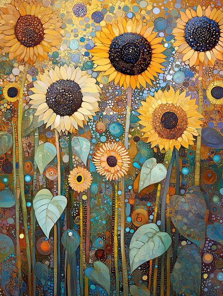 Zonnebloemen abstract van Imagine