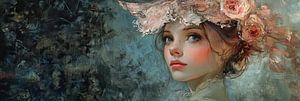 Jeune femme fleurs