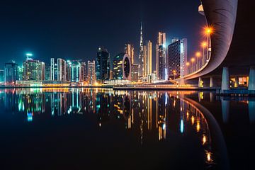 Dubai Skyline van Tijmen Hobbel