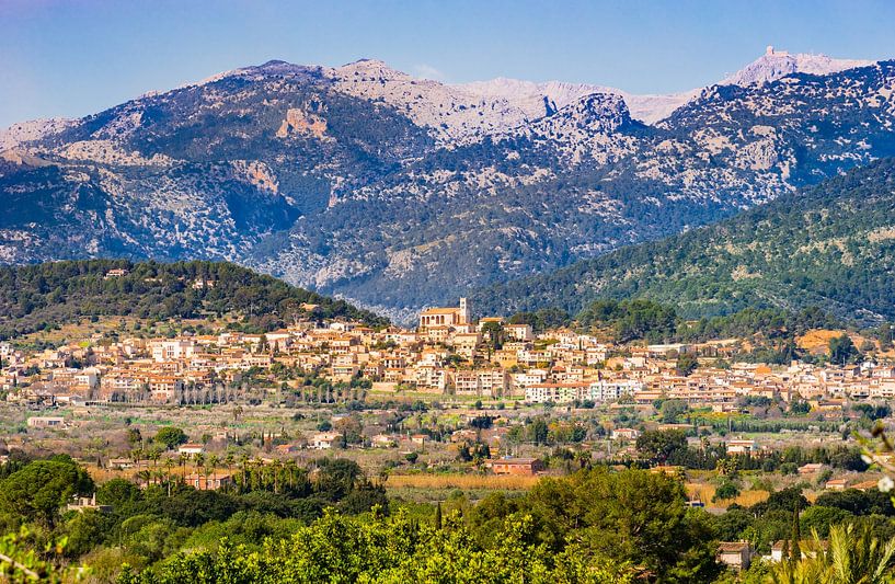 Prachtig uitzicht op Selva dorp op Mallorca van Alex Winter