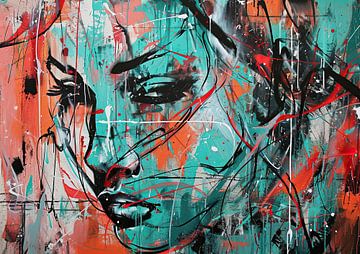 Urban Abstract | Ausdrucksstarkes Gesicht von Blikvanger Schilderijen