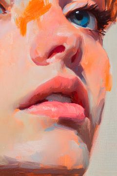 Portret met levendige kleuren en texturen van Poster Art Shop