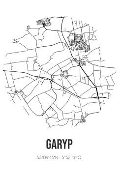 Garyp (Fryslan) | Landkaart | Zwart-wit van Rezona