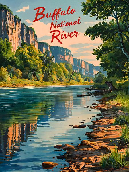 Gelassene Landschaft am Buffalo National River von Robert Swaine