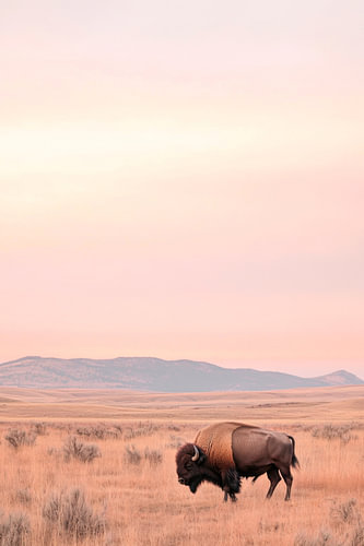 Bizons in de steppe