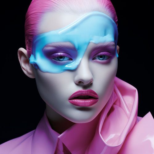 Bijzondere blikvanger in roze en blauw