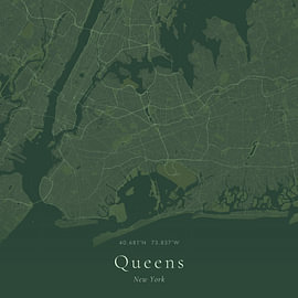 Vintage map of Queens, United States by Prints of Place