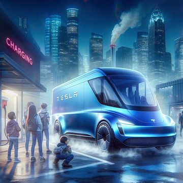 Tesla Lieferwagen von Digital Art Nederland