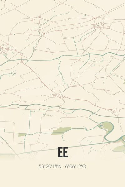 Vintage map of Ee (Fryslan) by Prints of Place