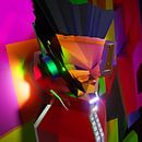Moderne Graffiti "Breakdance Hiphop" figuur in een heel abstracte stijl van Pat Bloom - Moderne 3D, abstracte kubistische en futurisme kunst thumbnail