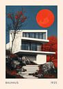Bauhaus Moon Architecture Red Blue Moon by Niklas Maximilian thumbnail