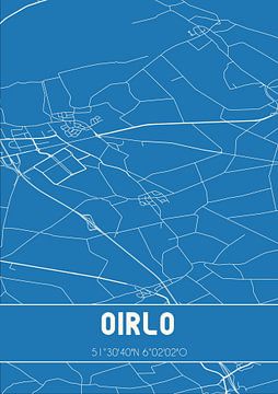 Blauwdruk | Landkaart | Oirlo (Limburg) van MijnStadsPoster