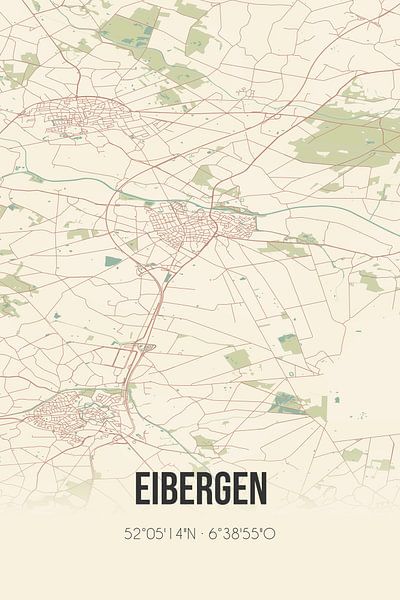Vintage map of Eibergen (Gelderland) by Prints of Place