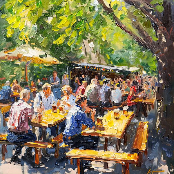 Summer in the beer garden by Vlindertuin-Art