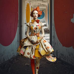 Mädchen im gepunkteten Kleid