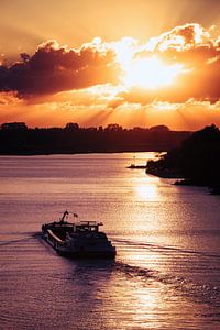 Sonnenuntergang über dem Rhein