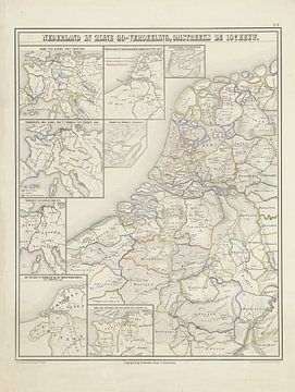 Karte der Niederlande um das zehnte Jahrhundert, 1855 - 1857